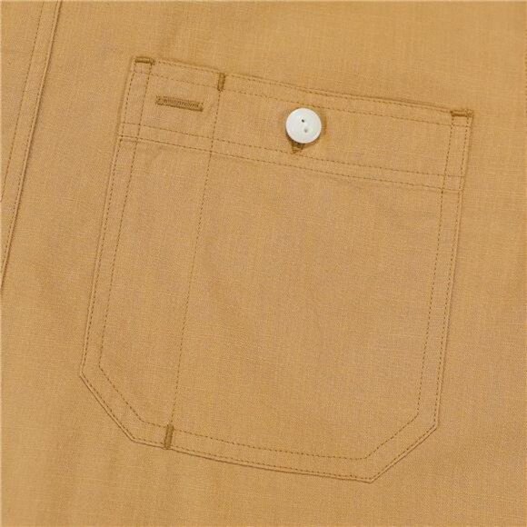 Chambray Shirt Men Long Sleeve Cotton Work Shirts with 2 Pockets - Picture 3 of 6